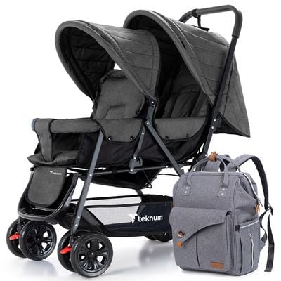 Teknum Double Stroller Combo - Dark Grey